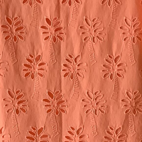Lilly Pulitzer Astara Top Small Palm Tree Eyelet Peach Flamingo S(4-6) NWT - Picture 3 of 5